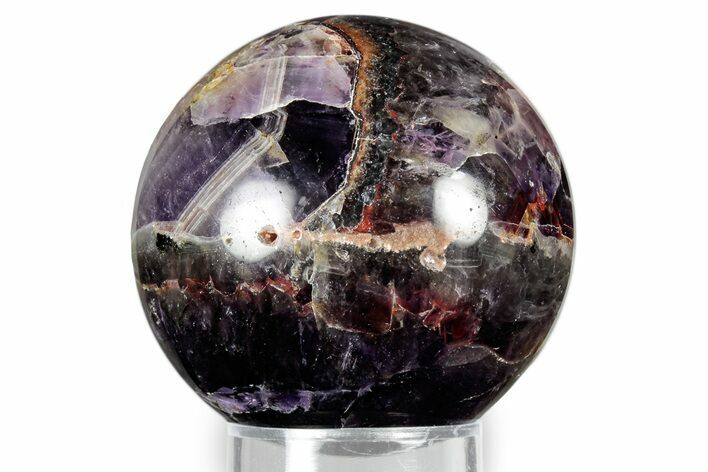 Polished Amethyst Sphere With Hematite Inclusions #342116